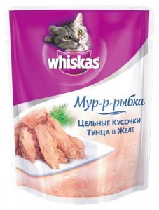 Whiskas цельные кусочки тунца в желе 85гр ― е-Рубцовск.рф