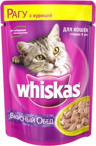 Whiskas для кошек старше 8 лет рагу с курицей 85гр ― е-Рубцовск.рф