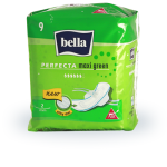 Прокладки Bella Perfecta драй макси т-зелен. с крылышками 9шт 